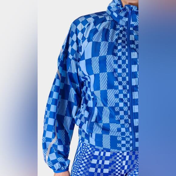 NWT $168 Sweaty Betty Pack Away Jacket Blue S M Hiking Camping Raincoats - Picture 5 of 16